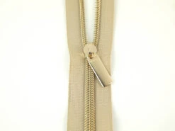 Gold & Beige Endlosreißverschluss & Zupfer - Gold / Beige Zipper Mit Metallzähnen - Sallie Tomato