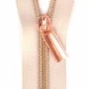 Rosé Gold & Beige Endlosreißverschluss & Zupfer - Rosegold / Copper Zipper - Sallie Tomato