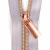 Rosé Gold & Grau Endlosreißverschluss & Zupfer - Rosegold / Copper Zipper - Sallie Tomato